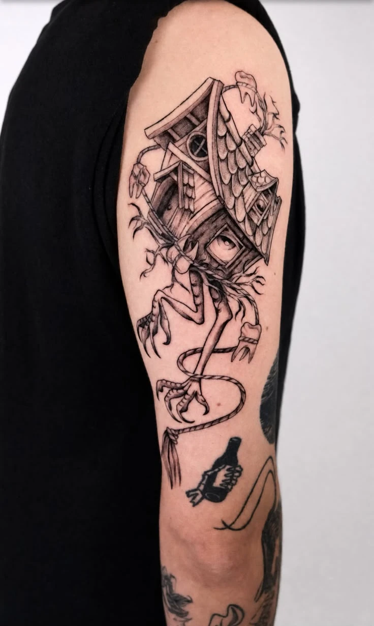 Blackwork tattoo at Motorink Amsterdam