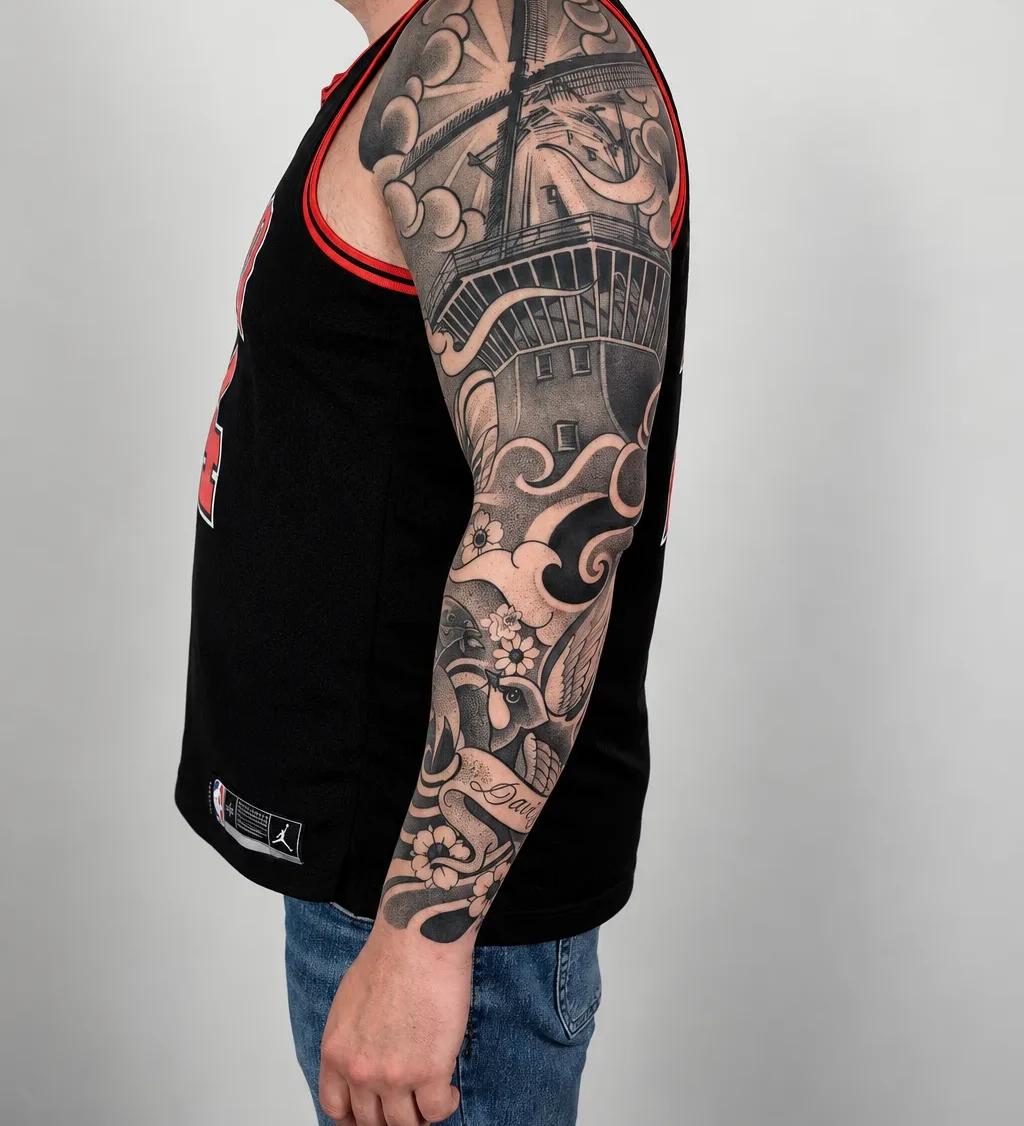 Black and Grey tattoo at Motorink Amsterdam