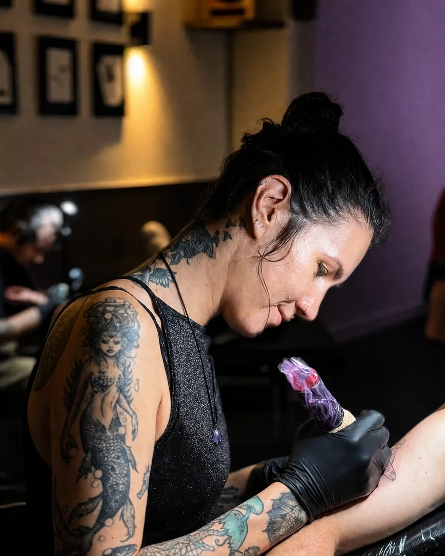 Suzy at work at Motorink