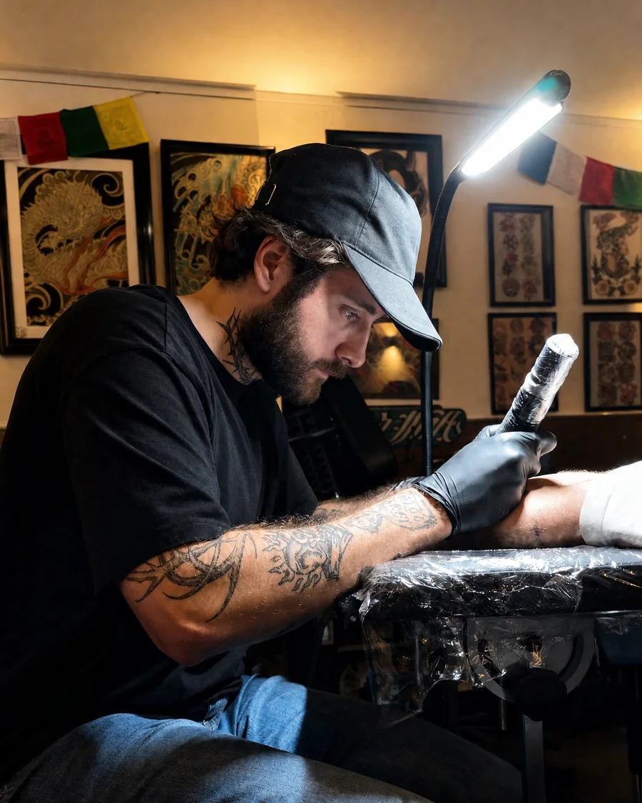 Fryderyk at work at Motorink