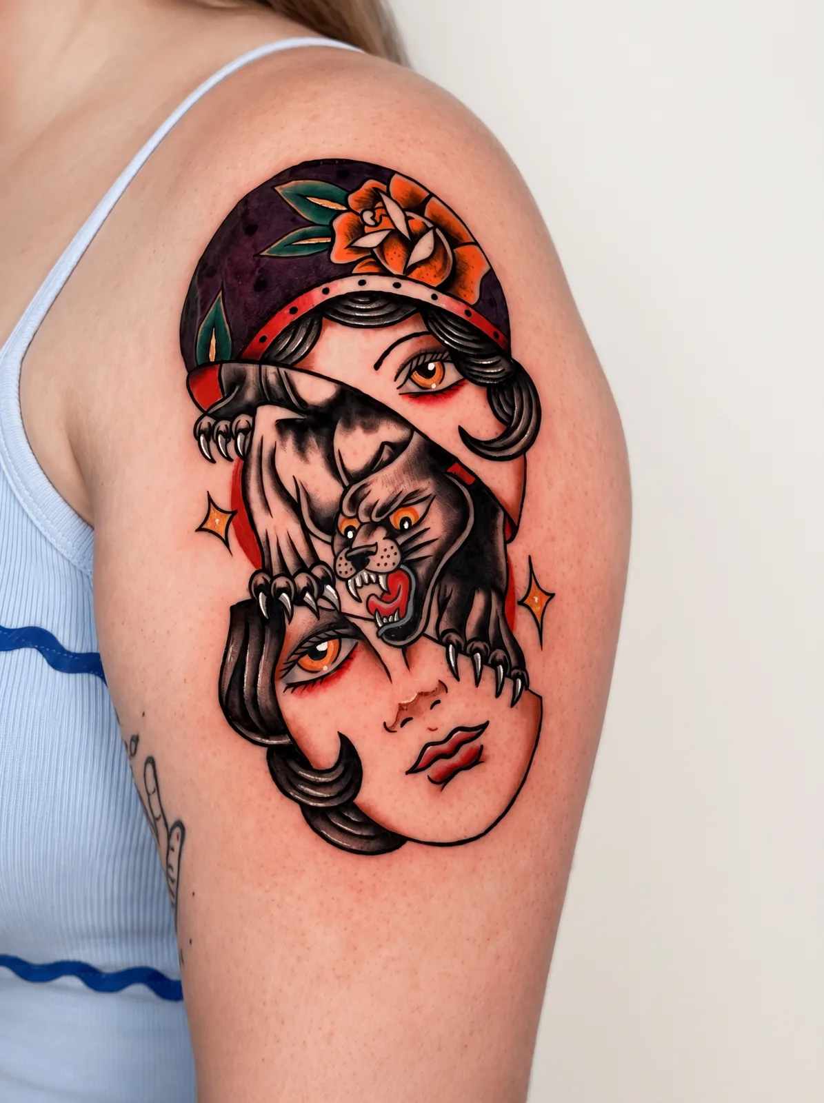 Traditional tattoo at Motorink Amsterdam